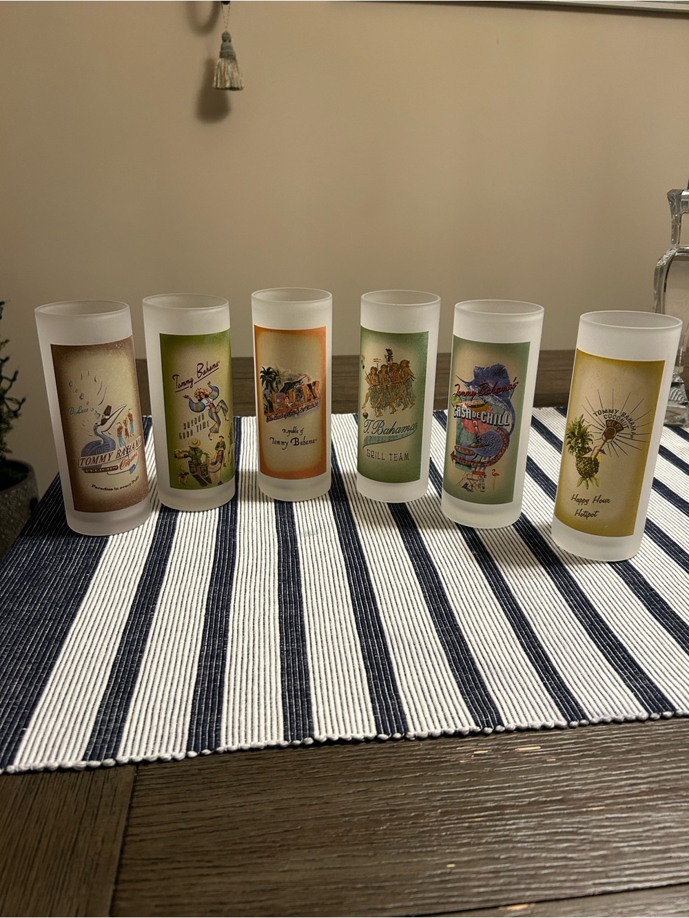 Vintage Tommy Bahama Frosted Highball Glasses- Set of 6